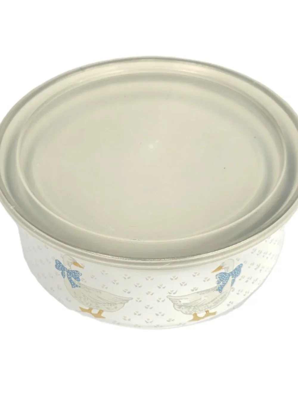 Vintage Goose Enamelware Nesting Bowls Set of 3 with Lids Country Farm Kitchen